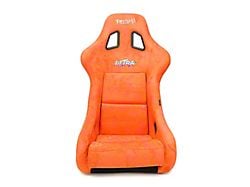 NRG Innovations Prisma Ultra Bucket Seat; Large; Grey Pearlized and Orange Microfiber (Universal; Some Adaptation May Be Required)