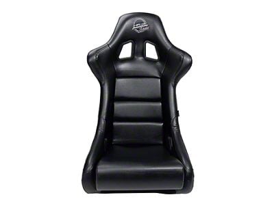 NRG Innovations Shield Water-Resistant Medium Bucket Seat; Black Vinyl with Grey Shield Logo (Universal; Some Adaptation May Be Required)