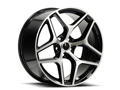 OE Revolution Z28 Gloss Black and Machined Wheel; Rear Only; 20x10; 23mm Offset (16-24 Camaro, Excluding SS w/ 6-Piston Front Calipers & ZL1)