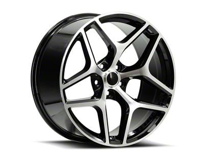 OE Revolution Z28 Gloss Black and Machined Wheel; Rear Only; 22x9; 35mm Offset (16-24 Camaro, Excluding SS w/ 6-Piston Front Calipers & ZL1)