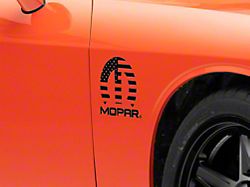 Mopar Licensed by SEC10 M Flag Decal; Black (08-13 Challenger)