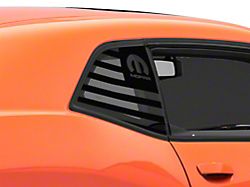 Mopar Licensed by SEC10 Mopar Flag Quarter Window Decals; Gloss Black (08-13 Challenger)