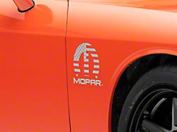 Mopar Licensed by SEC10 M Flag Decal; Silver (06-14 Charger)