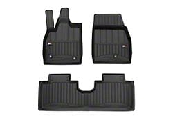 OMAC Premium 3D Front and Rear Floor Liners; Black (21-24 Mustang Mach-E)