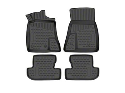 OMAC All Weather Molded 3D Front and Rear Floor Liners; Black (15-23 Mustang Fastback)