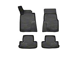 OMAC All Weather Molded 3D Front and Rear Floor Liners; Black (10-14 Mustang)