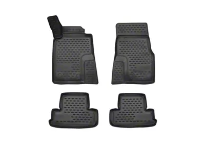 OMAC All Weather Molded 3D Front and Rear Floor Liners; Black (10-14 Mustang)