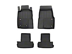 OMAC Premium 3D Front and Rear Floor Liners; Black (05-14 Mustang)