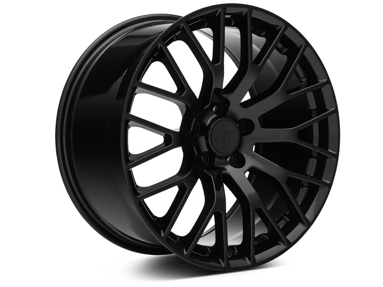 Mustang Performance Pack Style Gloss Black Wheel; Rear Only; 19x10 