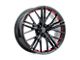 Performance Replicas PR194 Gloss Black with Red Machined Wheel; 20x9 (16-24 Camaro, Excluding SS w/ 6-Piston Front Calipers & ZL1)