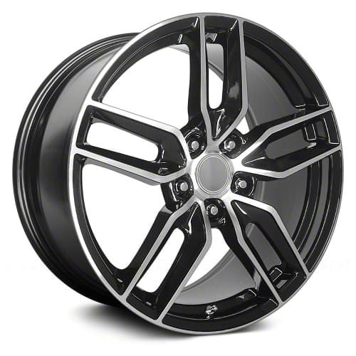 Corvette PR160 Gloss Black with Machined Spokes Wheel; 18x8.5; 56mm ...