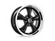 Performance Replicas PR106 Gloss Black with Machined Lip Wheel; 17x8 (2024 Mustang)