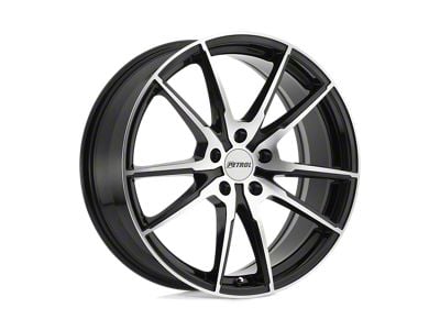 Petrol P0A Gloss Black with Machined Cut Face Wheel; 17x8 (05-09 Mustang GT, V6)