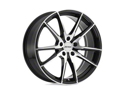 Petrol P0A Gloss Black with Machined Cut Face Wheel; 18x8 (05-09 Mustang GT, V6)