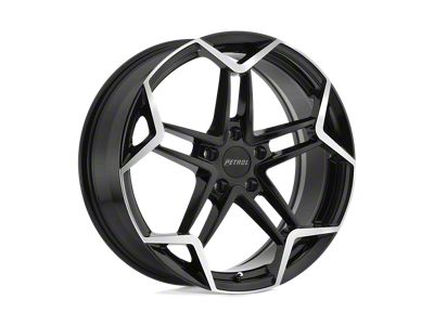 Petrol P1A Gloss Black with Machined Cut Face Wheel; 18x8 (05-09 Mustang GT, V6)