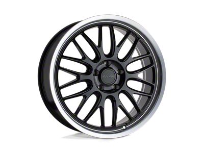 Petrol P4C Gloss Black with Machined Cut Lip Wheel; 17x8 (05-09 Mustang GT, V6)