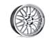 Petrol P4C Silver with Machined Face and Lip Wheel; 17x8 (05-09 Mustang GT, V6)