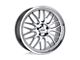 Petrol P4C Silver with Machined Face and Lip Wheel; 18x8 (05-09 Mustang GT, V6)