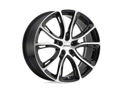 Petrol P5A Gloss Black with Machined Cut Face Wheel; 17x7.5 (05-09 Mustang GT, V6)