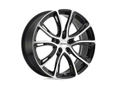 Petrol P5A Gloss Black with Machined Cut Face Wheel; 19x8 (05-09 Mustang GT, V6)