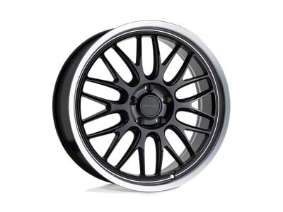 Petrol P4C Gloss Black with Machined Cut Lip Wheel; 16x7 (94-98 Mustang)