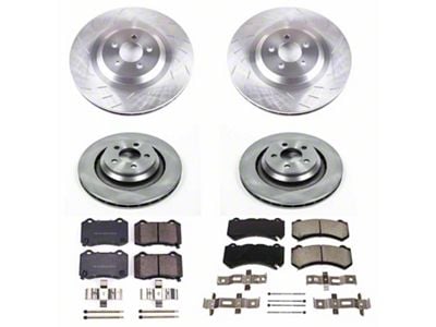 PowerStop OE Replacement Brake Rotor and Pad Kit; Front and Rear (15-20 Challenger R/T 392, R/T Scat Pack, SRT 392, SRT Hellcat, SRT Super Stock & T/A 392 w/ 6-Piston Front Calipers)