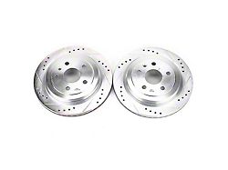 PowerStop Evolution Cross-Drilled and Slotted Rotors; Rear Pair (10-15 Camaro LS, LT)