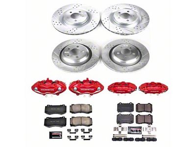 PowerStop Z23 Evolution Sport Brake Rotor, Pad and Caliper Kit; Front and Rear (06-14 Charger SRT8; 15-23 Charger GT, R/T 392, Scat Pack w/ 4-Piston Front Calipers)