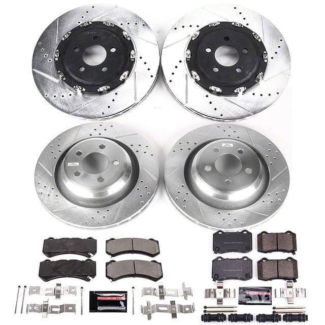 PowerStop Z23 Evolution Sport Brake Rotor and Pad Kit; Front and Rear (15-20 Charger Daytona 392, Scat Pack 392, SRT 392 &amp; SRT Hellcat w/ 6-Piston Front Calipers)