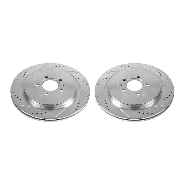 Powerstop Mustang Evolution Cross Drilled And Slotted Rotors Rear Pair