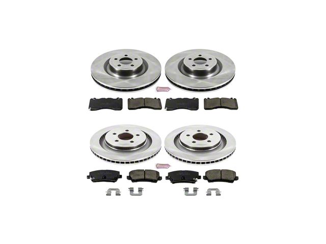 PowerStop OE Replacement Brake Rotor and Pad Kit; Front and Rear (15-23 Mustang GT w/ Performance Pack)