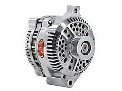 Powermaster 3G Style Large Frame Straight Mount Alternator with 6-Groove Pulley; 200 Amp; Polished (94-95 5.0L Mustang; 94-00 Mustang V6)