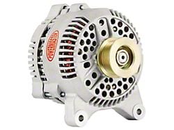 Powermaster 3G Style Large Frame V Mount Alternator with 6-Groove Pulley; 200 Amp; Natural (96-98 Mustang GT)