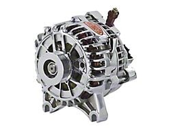 Powermaster 6G Style Large Frame V Mount Alternator with 6-Groove Pulley; 200; Chrome (99-04 Mustang GT)