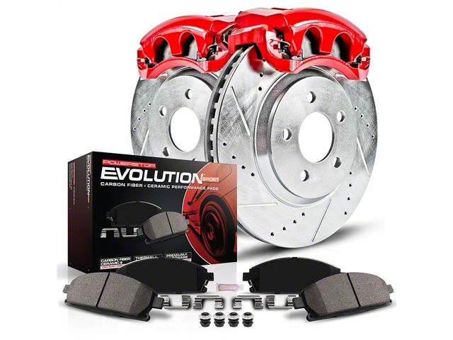 PowerStop Z23 Evolution Brake Rotor, Pad and Caliper Kit; Rear (93-97 Camaro w/ Rear Disc Brakes)