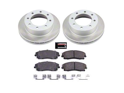 PowerStop Semi-Coated Brake Rotor and Pad Kit; Front (09-23 RWD Challenger SE & SXT w/ Single Piston Front Calipers)