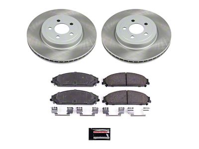 PowerStop Semi-Coated Brake Rotor and Pad Kit; Front (09-23 Challenger GT, R/T, Rallye Redline, SXT & T/A w/ Dual Piston Front Calipers; 2011 Challenger SE w/ Dual Piston Front Calipers)