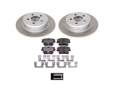 PowerStop Semi-Coated Brake Rotor and Pad Kit; Rear (09-23 RWD Challenger SE & SXT w/ Single Piston Front Calipers & Solid Rear Rotors)