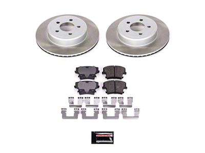 PowerStop Semi-Coated Brake Rotor and Pad Kit; Rear (09-23 Challenger GT, R/T, Rallye Redline, SXT & T/A w/ Dual Piston Front Calipers & Vented Rear Rotors; 2011 Challenger SE w/ Dual Piston Front Calipers & Vented Rear Rotors)