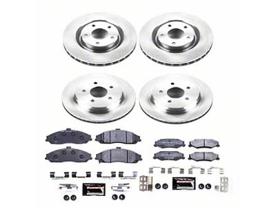 PowerStop Track Day Brake Rotor and Pad Kit; Front and Rear (05-13 Corvette C6 Base w/ Standard Brake Package & w/o Corvette Logo On Calipers)