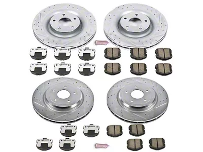 PowerStop Z23 Evolution Sport Brake Rotor and Pad Kit; Front and Rear (06-13 Corvette C6 427, Grand Sport, Z06 w/o Z07 Brake Package)