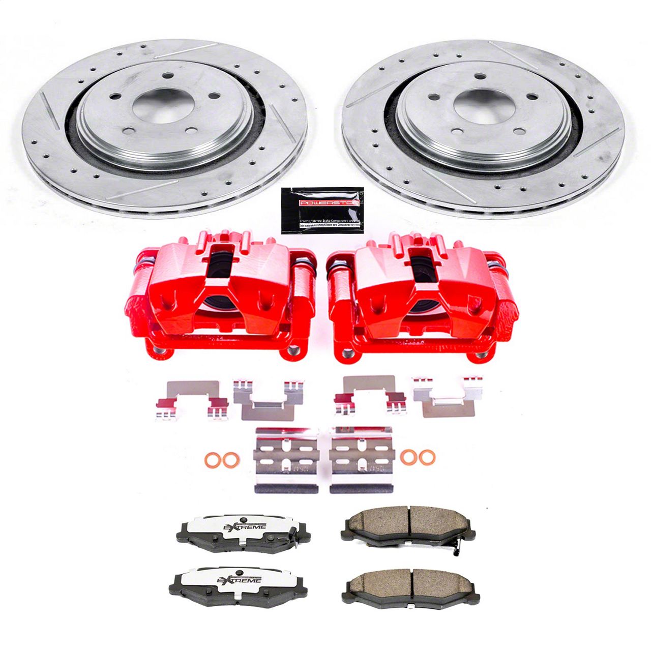 PowerStop Corvette Z26 Street Warrior Brake Rotor, Pad and Caliper Kit ...