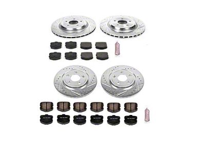 PowerStop Z26 Street Warrior Brake Rotor and Pad Kit; Front and Rear (06-13 Corvette C6 427, Grand Sport, Z06 w/o Z07 Brake Package)