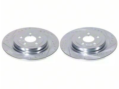 PowerStop Evolution Cross-Drilled and Slotted Rotors; Rear Pair (21-24 Mustang Mach-E)