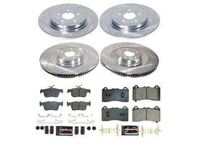 PowerStop Z23 Evolution Sport Brake Rotor and Pad Kit; Front and Rear (21-25 Mustang Mach-E, Excluding GT)