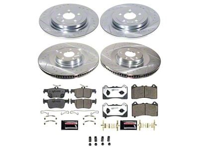 PowerStop Z26 Street Warrior Brake Rotor and Pad Kit; Front and Rear (21-24 Mustang Mach-E, Excluding GT)