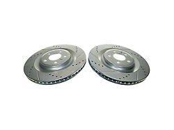 PowerStop Evolution Cross-Drilled and Slotted Rotors; Rear Pair (24-25 Mustang GT w/o Performance Pack)