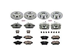 PowerStop OE Replacement Brake Rotor, Pad and Caliper Kit; Front and Rear (94-98 Mustang GT, V6)
