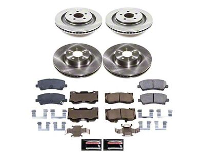 PowerStop OE Replacement Brake Rotor and Pad Kit; Front and Rear (21-23 Mustang GT w/o Performance Pack, EcoBoost w/ Performance Pack)