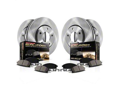 PowerStop OE Replacement Brake Rotor and Pad Kit; Front and Rear (15-20 Mustang EcoBoost w/o Performance Pack, V6)